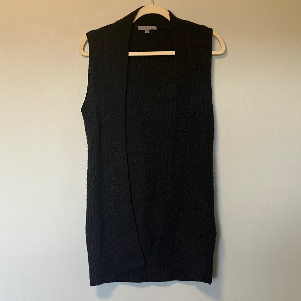 Classiques Entier charcoal grey wool alpaca Sleeveless Open Front Sweater Vest